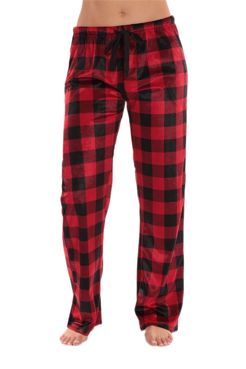 #followme Fleece Pajama Pants for Women Sleepwear PJs 45803-10195-RED-2X - Image 1